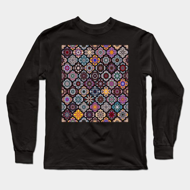 Moroccan Tile Pattern Long Sleeve T-Shirt by ArtDreamStudio